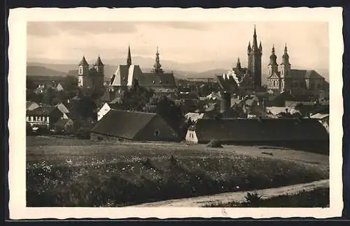 AK Klattau, Ortsansicht mit Fernblick