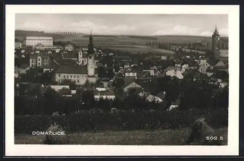 AK Domazlice, Ortsansicht aus der Vogelschau