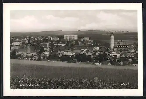 AK Domazlice, Ortspanorama von einem Feld aus