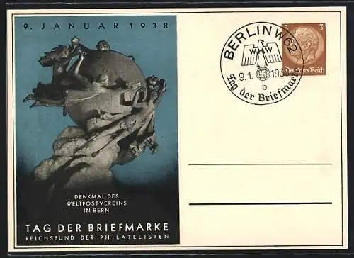 AK Stempel Berlin, Tag der Briefmarke 1938, Reichsbund der Philatelisten