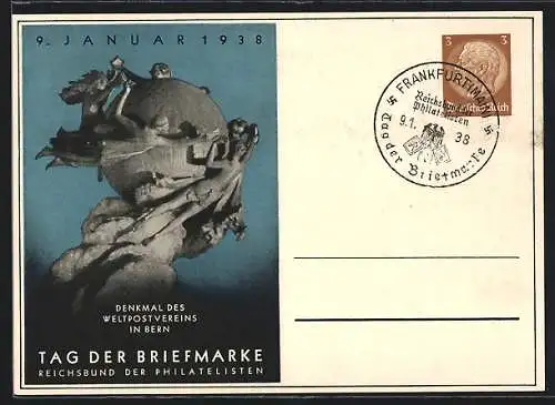 AK Stempel Frankfurt /Main, Tag der Briefmarke 1938, Reichsbund der Philatelisten