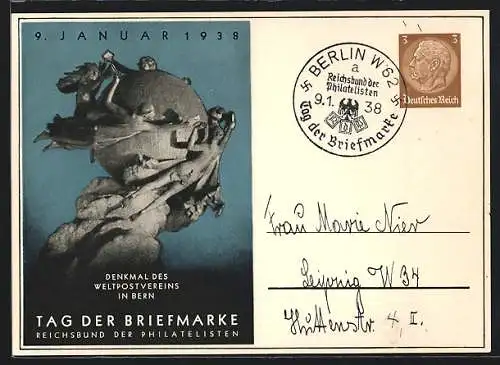AK Stempel Berlin, Tag der Briefmarke 1938