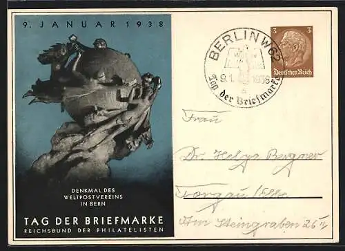 AK Stempel Berlin, Tag der Briefmarke 1938