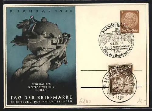 AK Stempel Mannheim, Tag der Briefmarke 1938