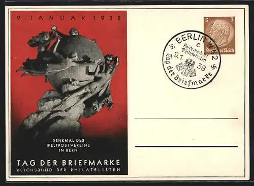 AK Stempel Berlin, Tag der Briefmarke 1938, Reichsbund der Philatelisten