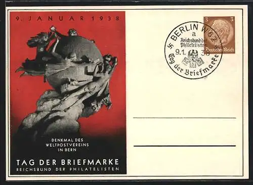 AK Stempel Berlin, Tag der Briefmarke 1938, Reichsbund der Philatelisten
