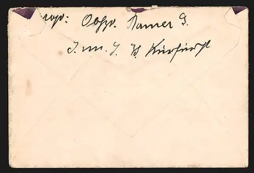 Briefumschlag Schiffspoststempel Kais. Deutsche Marine-Schiffspost No. 87, 1918