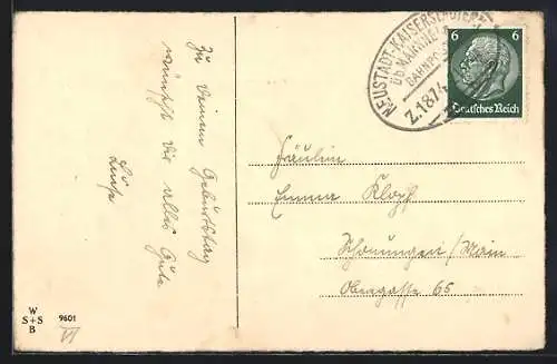 AK Bahnpoststempel Neustadt-Kaiserslautern, Zug 1874