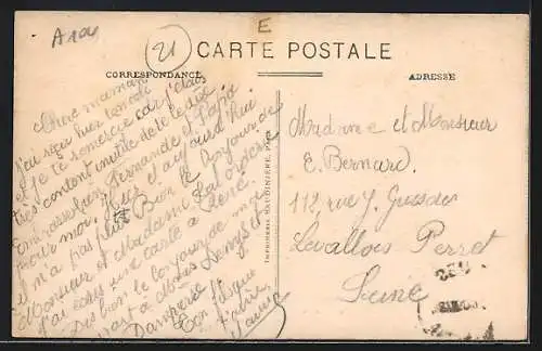AK La Caroule, Colonie Scolaire de Levallois-Perret, Entrée côté du Verger