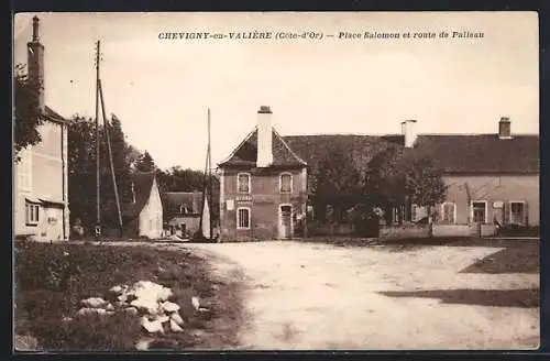 AK Chevigny-en-Valière, Place Salomon et route de Palleau