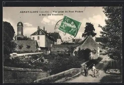 AK Arnay-le-Duc, Vue près du Pont Pichou et Rue des Ursulines