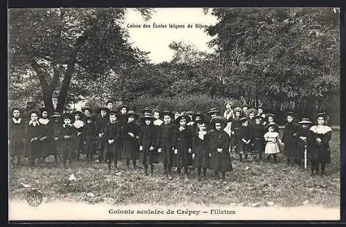 AK Crépey, Colonie scolaire de Crépey, Fillettes