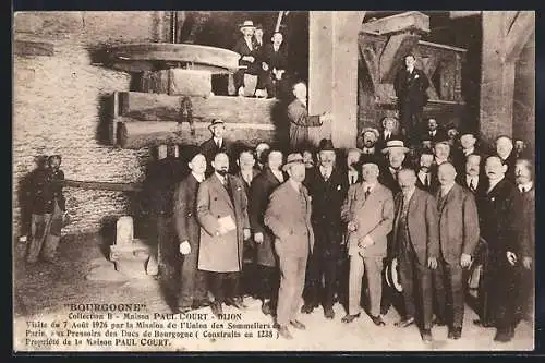 AK Bourgogne, visite de la Mission de l`Union des Sommeliers de Paris aux pressoirs des Ducs de Bourgogne