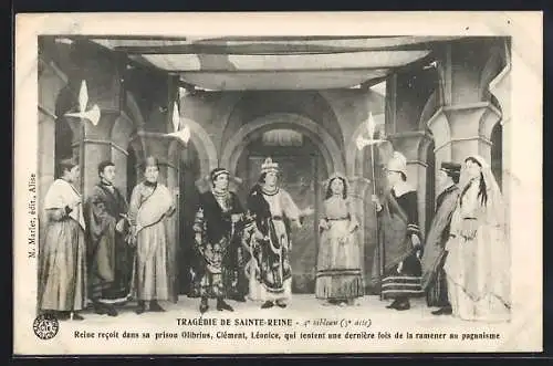 AK Sainte-Reine, scène de théâtre de la tragédie avec Reine et ses visiteurs dans la prison