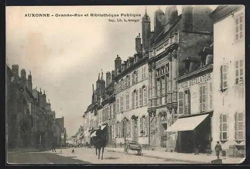 AK Auxonne, Grande-Rue et Bibliothèque Publique