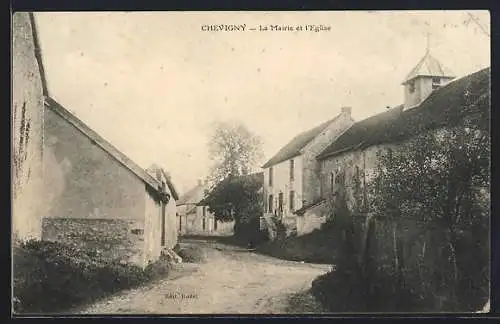 AK Chevigny, La Mairie et l`Église