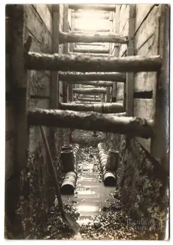 3 Fotografien Fraz John, Berlin-Pankow, Ansicht Berlin-Lichtenrade, Schacht für Abwasserleitung, Baustelle Tiefbau 1926