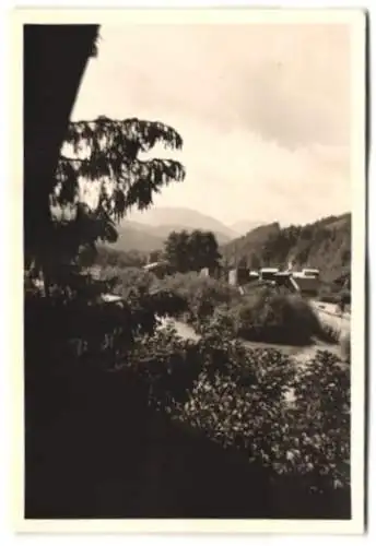 5 Fotografien Ansicht Siegsdorf i. Obb., Ortspartien mit Flussbrücke und Café Trauntal