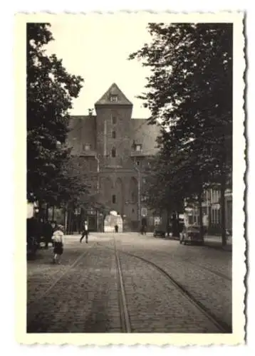 14 Fotografien Ansicht Danzig, Frauengasse 42, Langer Markt, Massengüterhafen, pol. Schulschiff, Schichau-Werft, 1938