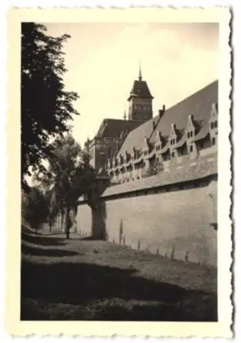 9 Fotografien Ansicht Marienburg /Malbork, Strassenpartie mit Rathaus und Marientor, Burghof, St. Marienkirche 1938