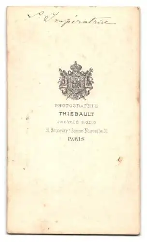 Fotografie Atelier Thiebault, Paris, 31 Boulevart Bonne Nouvelle, Kaiserin Eugenie de Montijo, Frau Napoleons III.