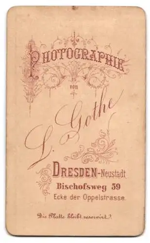 Fotografie L. Gothe, Dresden-Neustadt, sächsischer Soldat in Uniform Rgt. 103