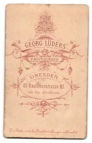 Fotografie Georg Lüders, Dresden, junger Sächsischer Soldat in Uniform Rgt. 103