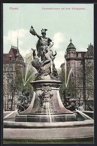 AK Posen, Perseusbrunnen auf dem Königsplatz