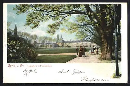 AK Bonn a. Rh., Hofgarten und Universität