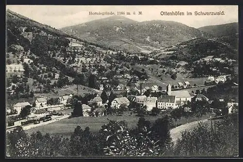 AK Ottenhöfen im Schwarzwald, Teilansicht mit Hornisgrinde