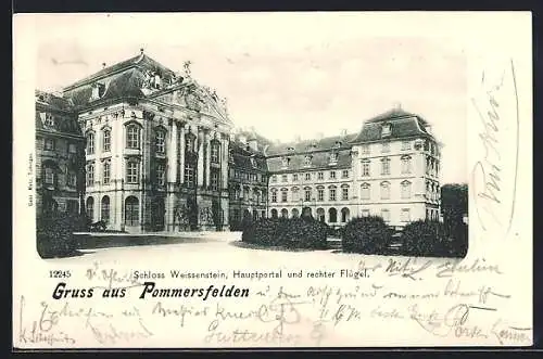 AK Pommersfelden, Blick auf Schloss Weissenstein