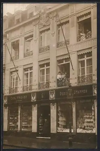 Foto-AK Cöln, Juwelier Carl Wagner, Abbildung der Ladenfront