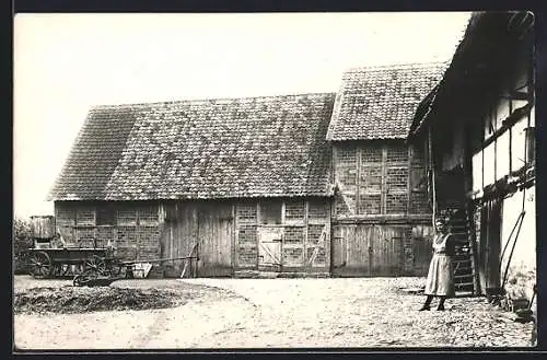 Foto-AK Wienrode, Partie am alten Hof 1926