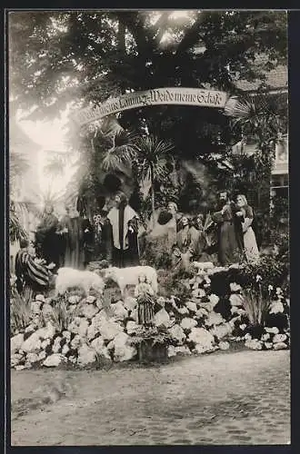 Foto-AK Freiburg /Br., Christliche Darstellung am Lindenbrunnen 1929