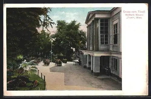 AK Wien, Wallner`s Meierei Tivoli, Teilansicht vom Restaurant