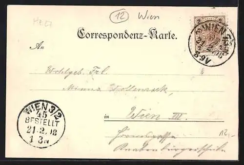 Lithographie Wien, Weigl-Restaurant Dreher Park, Entree und Vorgarten, Katharinen-Festhalle