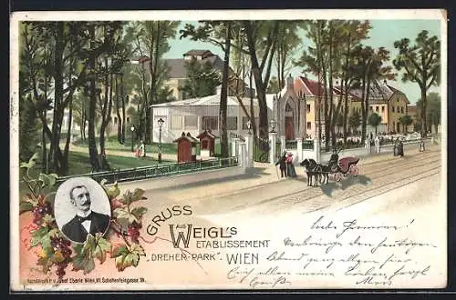 Lithographie Wien, Weigl`s Restaurant Dreher-Park