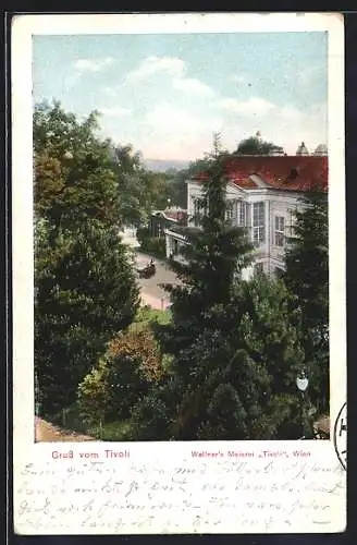 AK Wien, Blick auf Restaurant Wallner's Meierei Tivoli