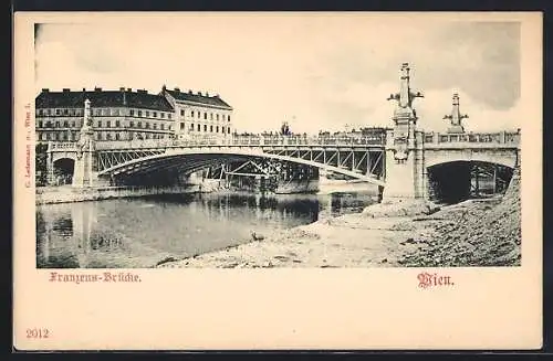 AK Wien, Franzens-Brücke im Sonnenschein