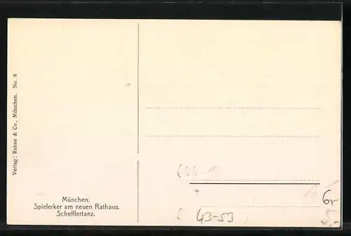 AK München, Spielerker am neuen Rathaus, Schefflertanz