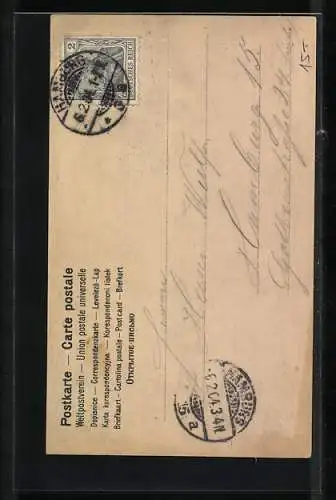 Foto-AK NPG NR: 195, Buchstabe H, Windmühle am Wasser, Frauen mit Blumen