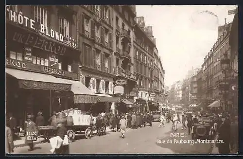 AK Paris, Rue du Faubourg Montmartre