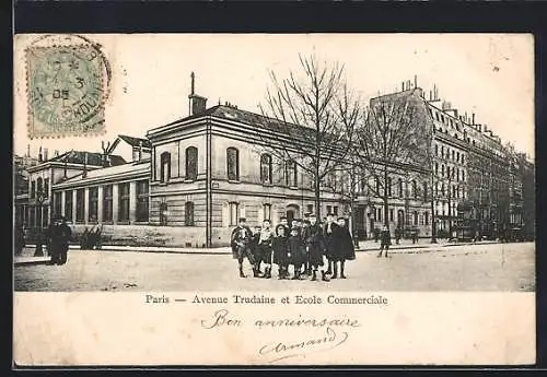 AK Paris, Avenue Trudaine et Ecole Commerciale