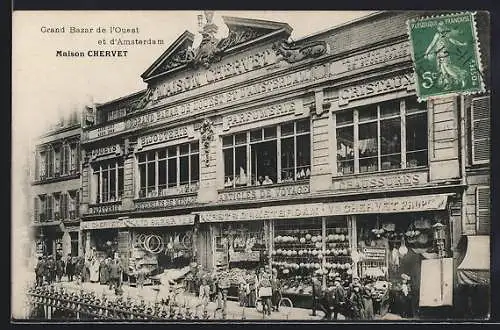 AK Paris, Grand Bazar de l`Ouest et d`Amsterdam, Maison Chervet