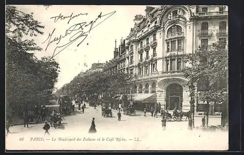 AK Paris, Le Boulevard des Italiens et le Café Riche