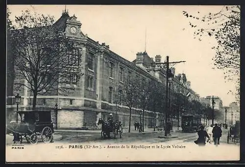 AK Paris, Avenue de la République et le Lycée Voltaire