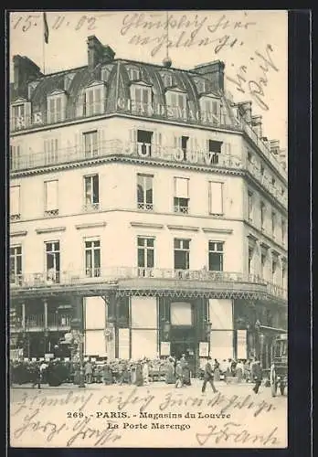 AK Paris, Magasins du Louvre, La Porte Marengo, Kaufhausfassade