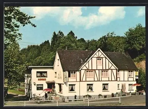 AK Vierbuchermühle bei Waldbröl, Pension-Landhaus Max Knapp im Sonnenschein