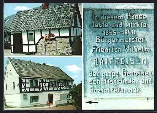 AK Weyerbusch /Westerwald, Wohnhaus von Bürgermeister Friedrich Wilhelm Raiffeisen