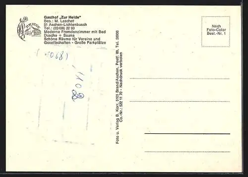 AK Aachen-Lichtenbusch, Gasthof Zur Heide, Bes. M. Laschet